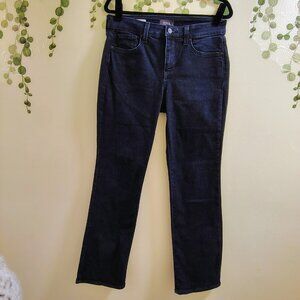 NYDJ Marilyn Straight Jeans 8P Petite Dark Wash Lift Tuck